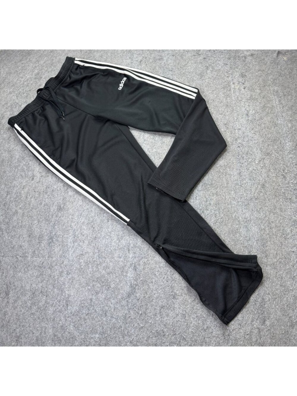 Adidas Serano Soccer Pants Men L Black Ankle Zip 30" DY3133 Warmup